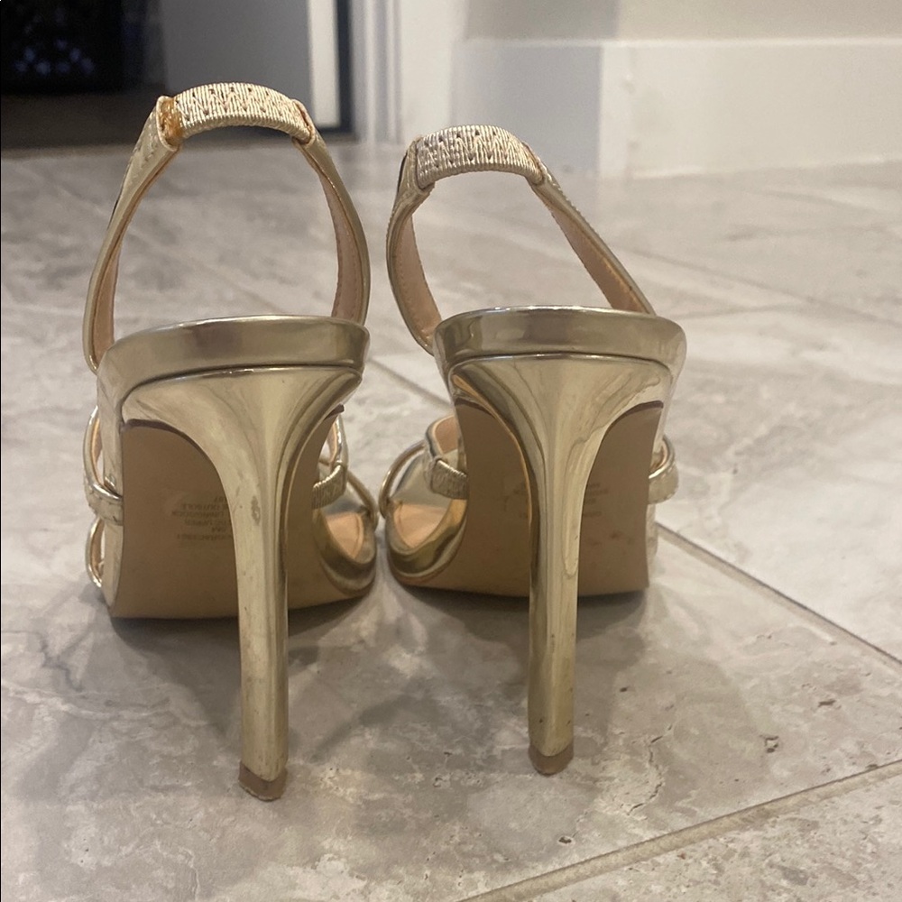 Steve Madden Gold Patent Gracey Strappy Sandel - Picture 4 of 5